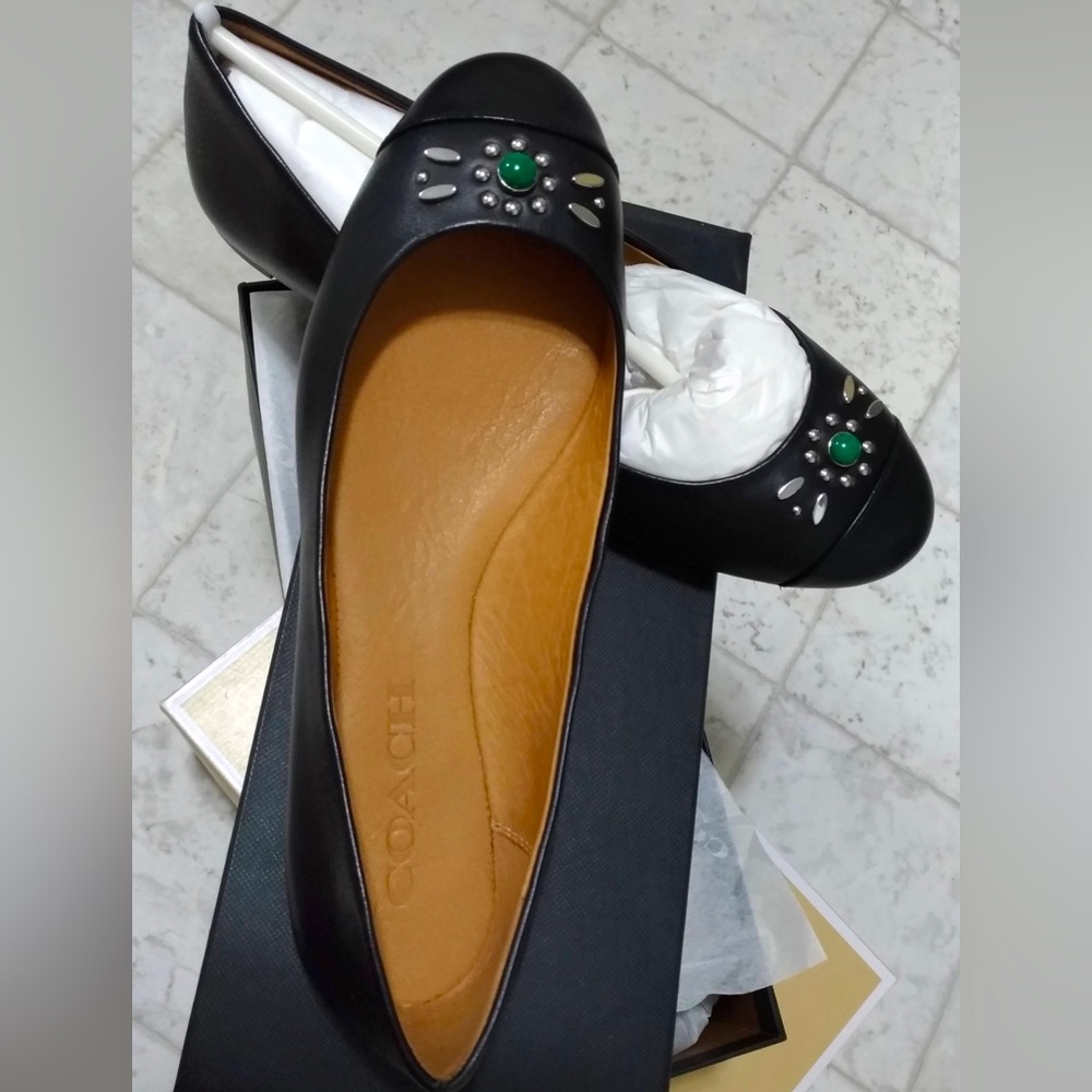 Coach ballet flats with embellished details black